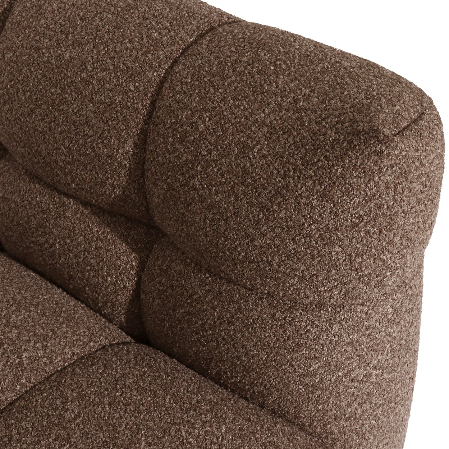 Goldenmart 5-Seater Boucle Sofa Set with Armless Chairs in Brown