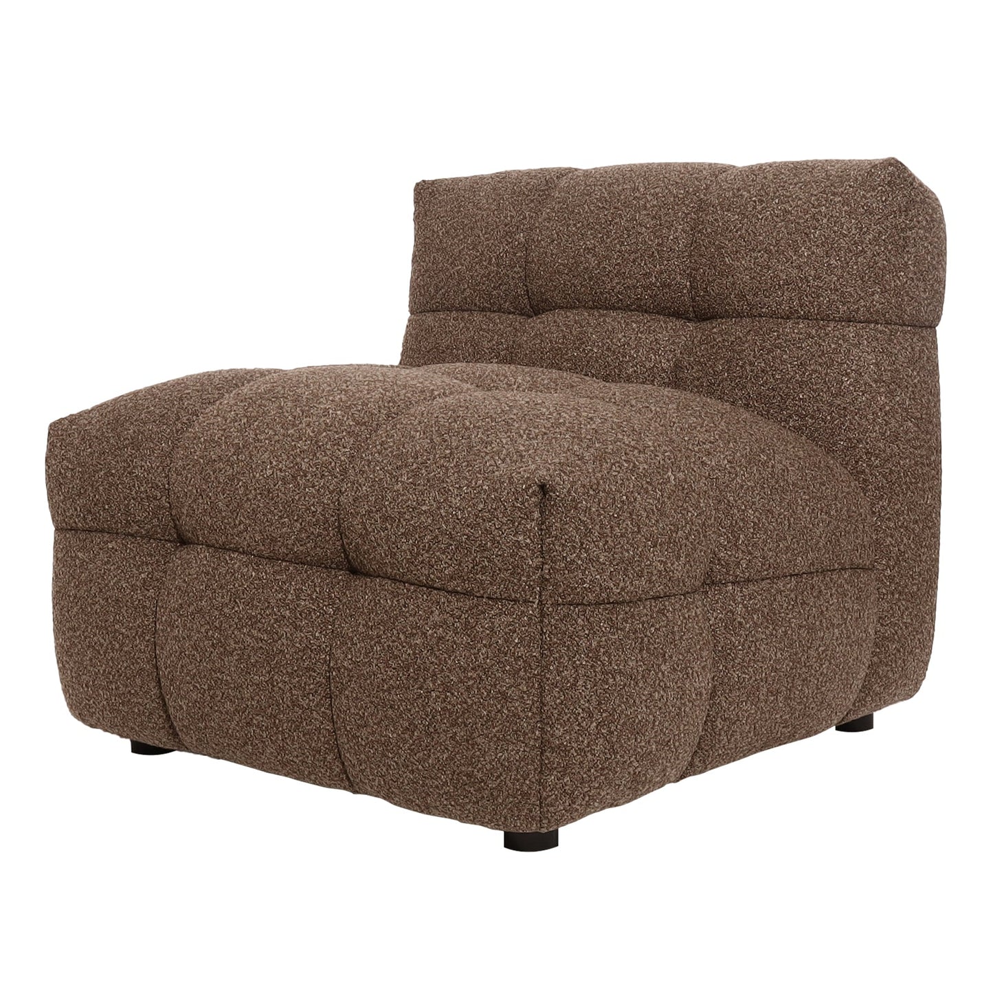 Goldenmart 5-Seater Boucle Sofa Set with Armless Chairs in Brown