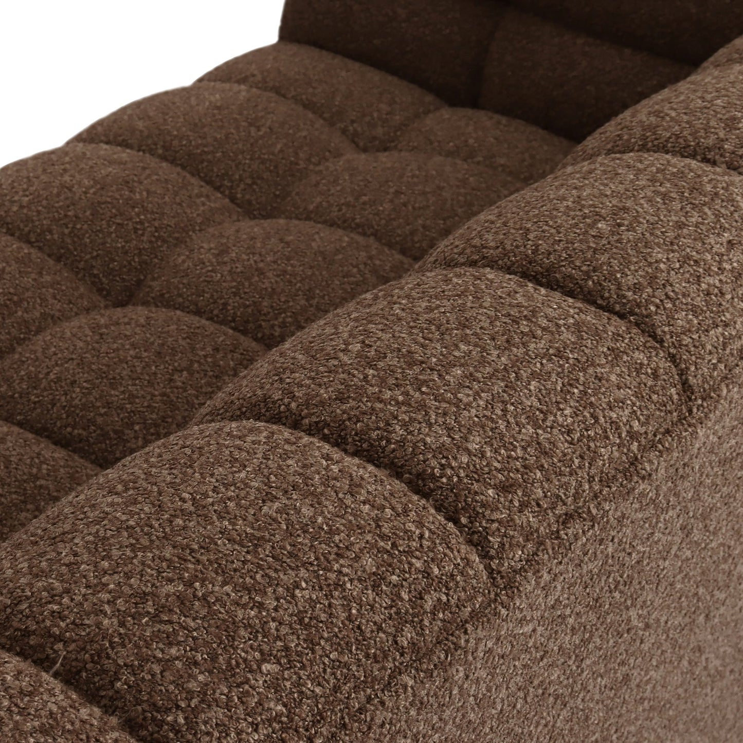 Goldenmart 5 Seater Boucle Sofa Set With Ottoman in Brown