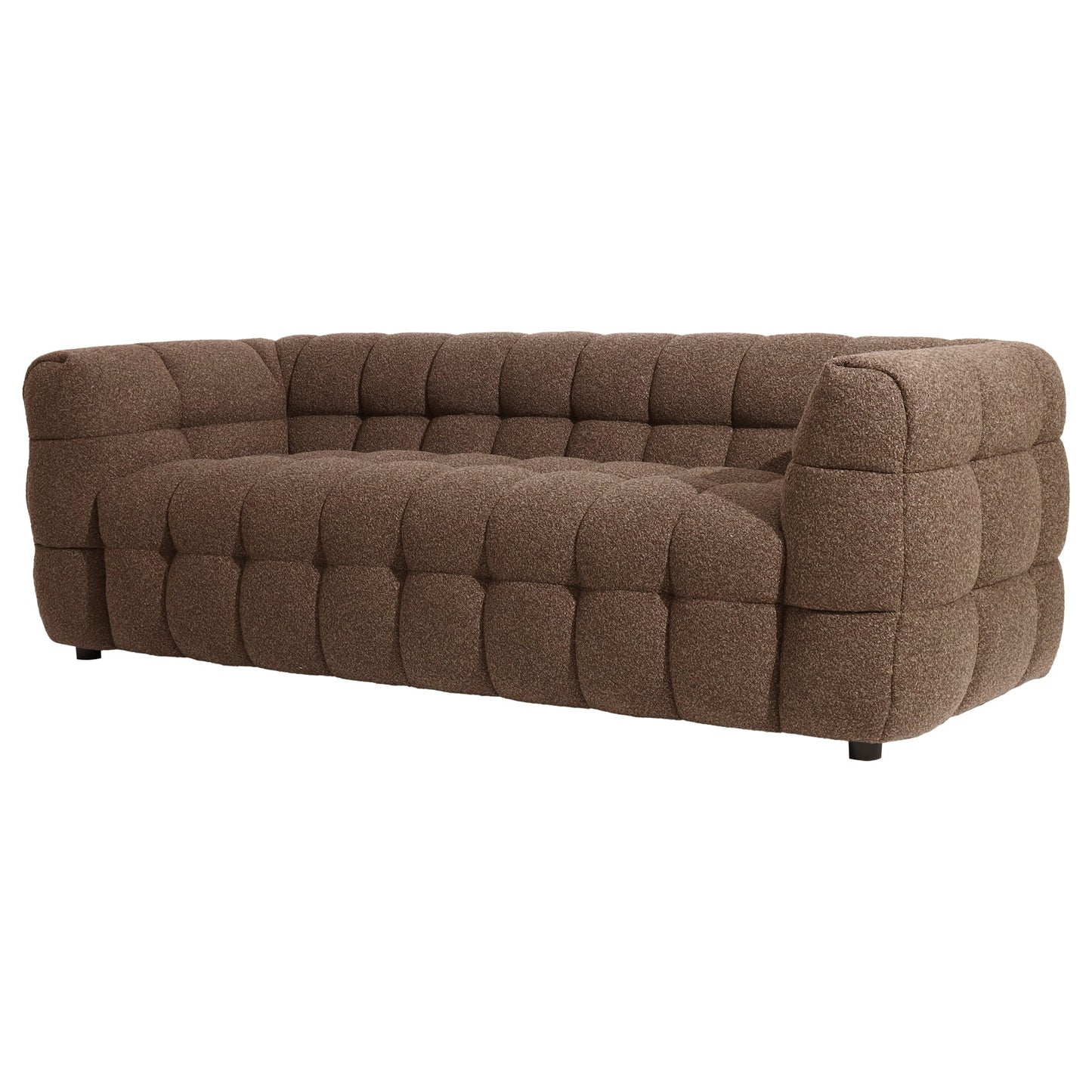 Goldenmart 5 Seater Boucle Sofa Set With Ottoman in Brown
