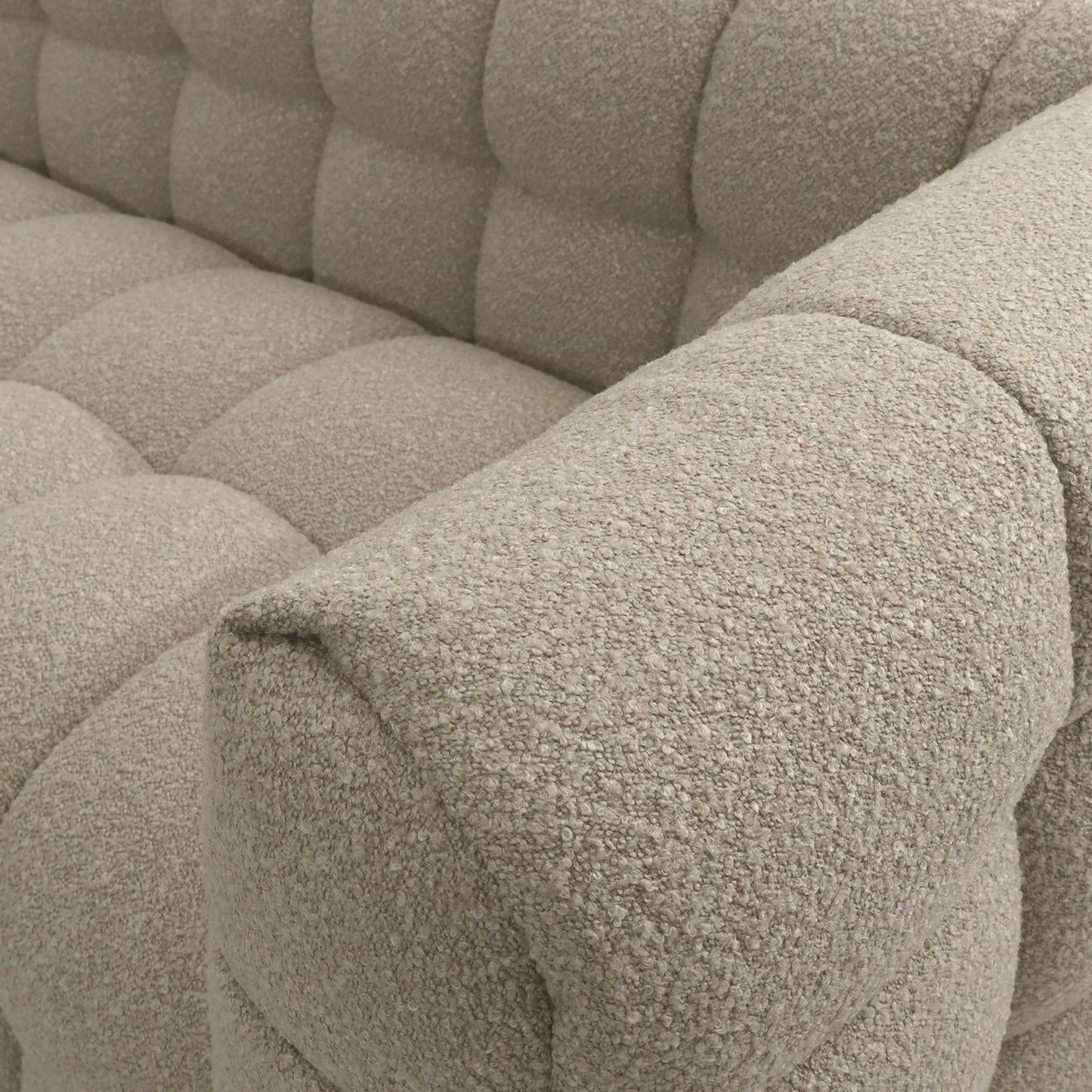 Goldenmart 5-Seater Boucle Sofa Set with Armless Chairs in Warm Beige