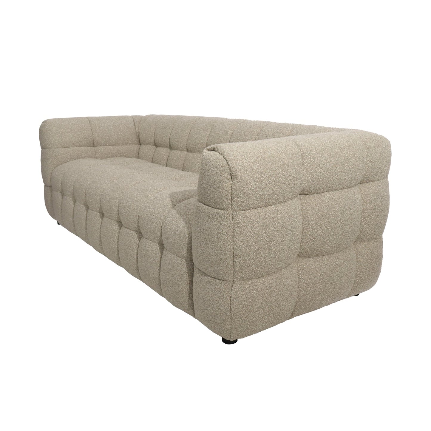 Goldenmart 5-Seater Boucle Sofa Set with Armless Chairs in Warm Beige