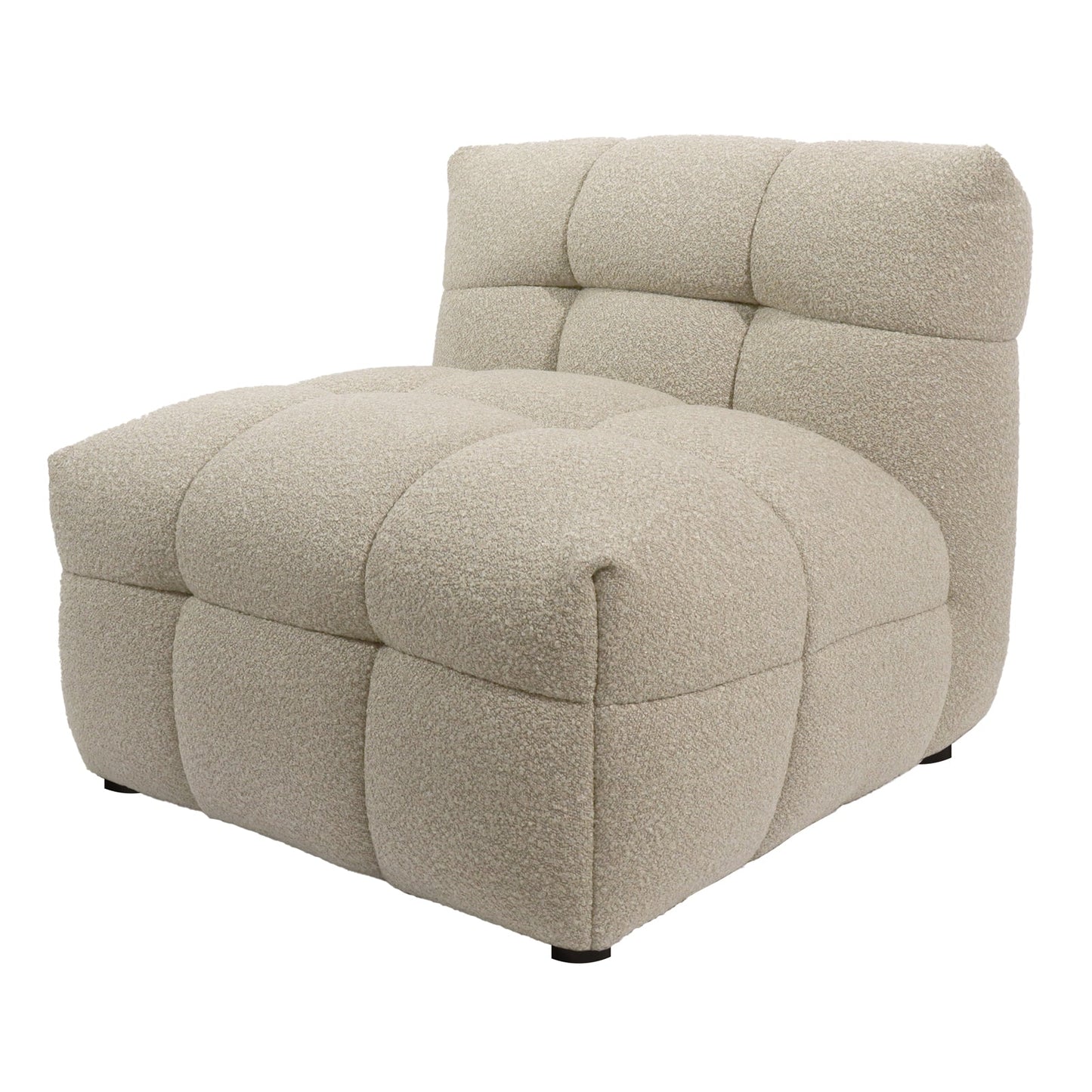 Goldenmart 5-Seater Boucle Sofa Set with Armless Chairs in Warm Beige
