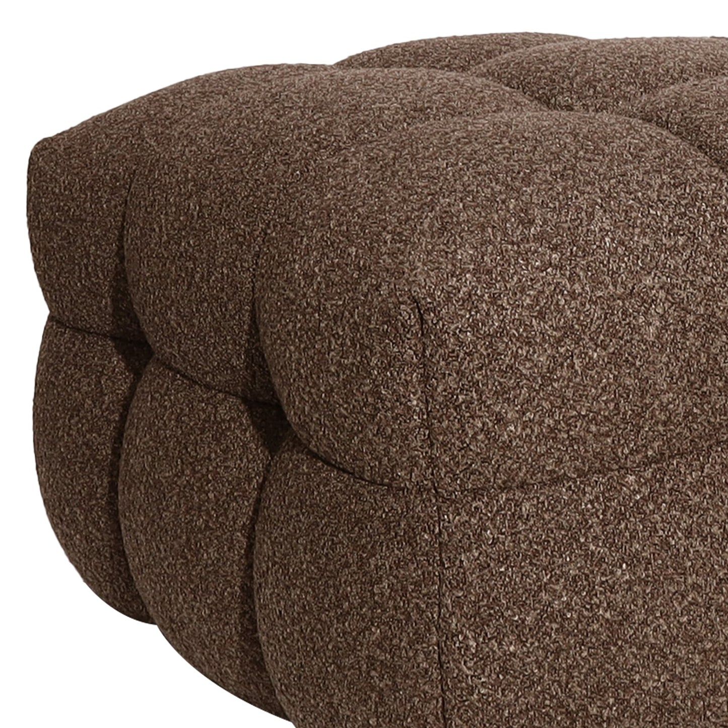 Goldenmart 5 Seater Boucle Sofa Set With Ottoman in Brown