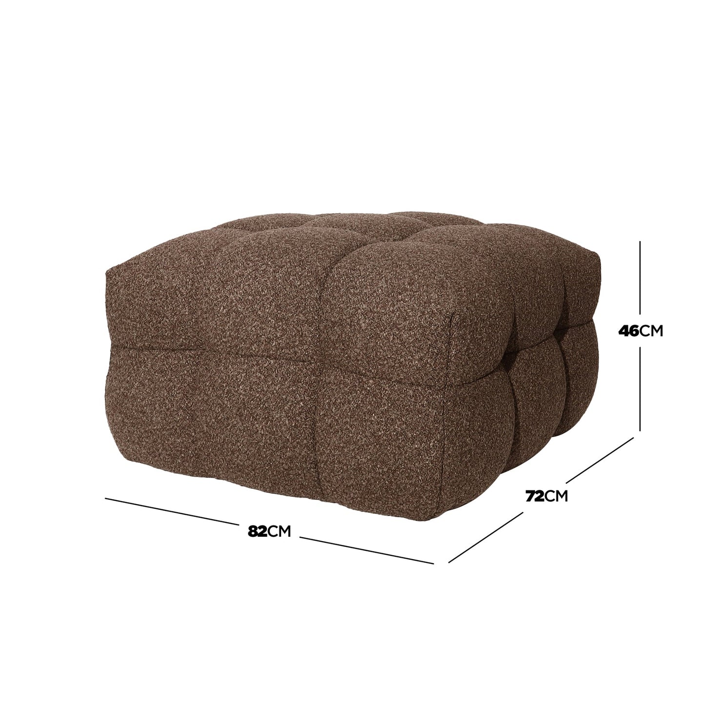 Goldenmart 5 Seater Boucle Sofa Set With Ottoman in Brown