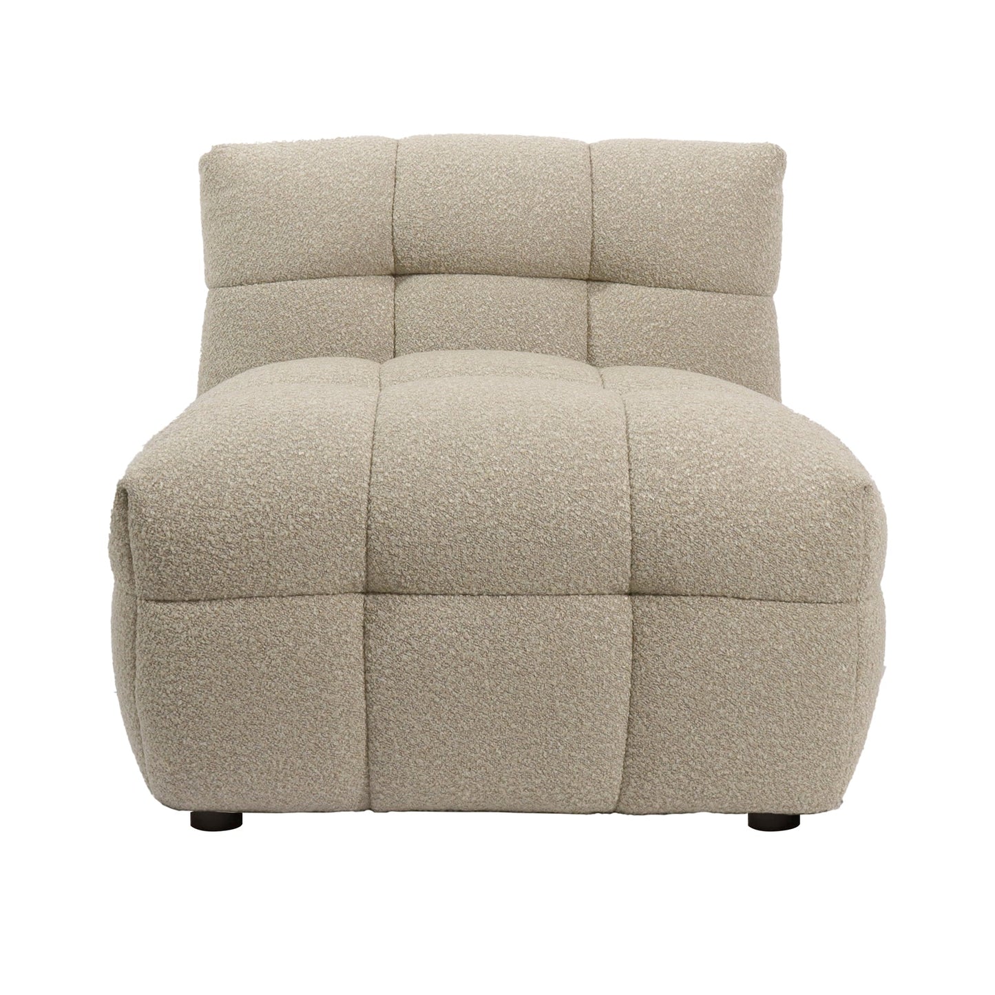 Goldenmart 5 Seater Boucle Sofa Set With Ottoman in Warm Beige