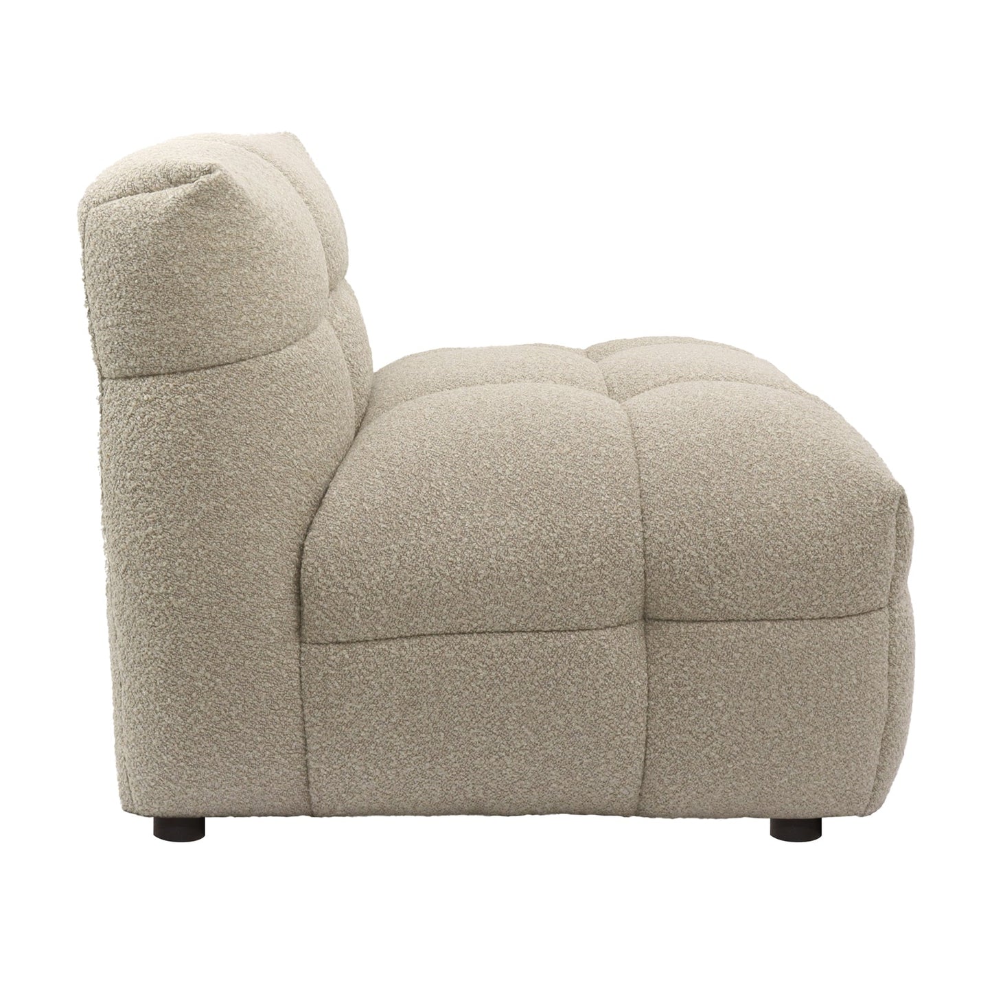 Goldenmart 5 Seater Boucle Sofa Set With Ottoman in Warm Beige