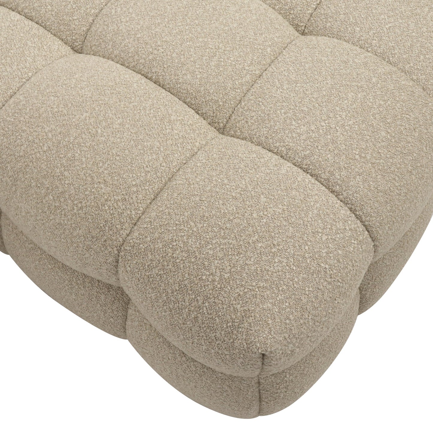 Goldenmart 5 Seater Boucle Sofa Set With Ottoman in Warm Beige