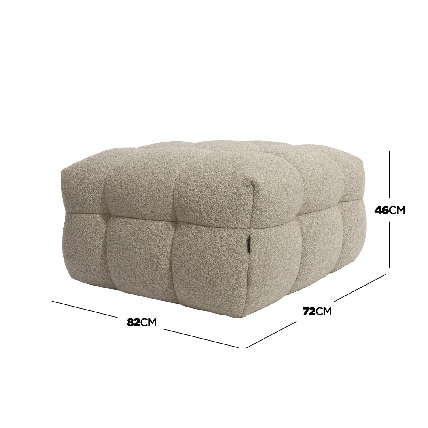 Goldenmart 5 Seater Boucle Sofa Set With Ottoman in Warm Beige